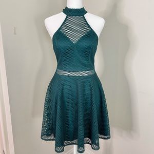 Halter Lace Panel Dress